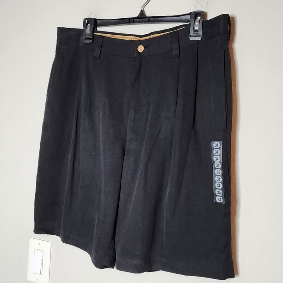NWT Jamaica Jaxx 100% silk black flowy 9" shorts. Men's size 34 - Picture 9 of 15